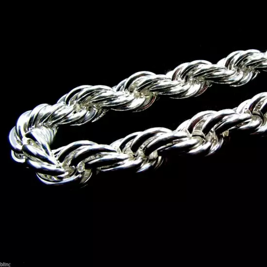 Rope Chain 10mm Thick 30" Inch Long Silver Platinum Tone Twisted Heavy Dookie