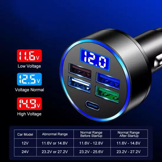 30W 4 USB Port Super Fast Car Charger Adapter for IPhone IPhone 14 13 12 Samsung