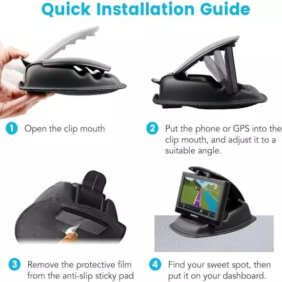 GPS Car Truck Mount, Non-Slip GPS Bean Bag Dash Mount 2-In-1 Anti-Skid Friction 