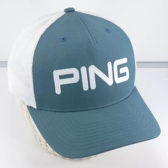 PING Golf Hat cap gray snapback mesh back OSFA clubs spellout