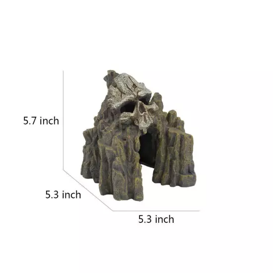 Skull Mountain Aquarium Ornament Fish Tank Decorations Small Terrain Scenery ...