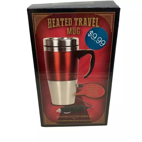 CVS Heated 15 Oz. Stainless Travel Mug With 12V Plug In Car Adapter.