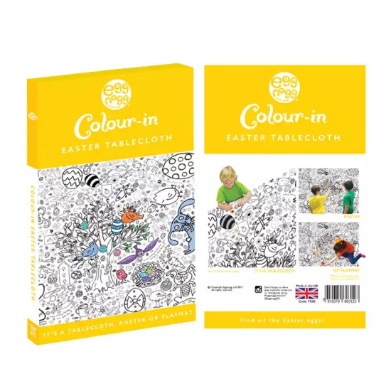 EggNogg Colour In Giant Poster / Tablecloth ~ Childrens Party Unicorns Dinosaurs