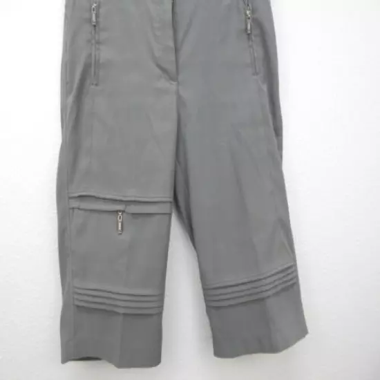 DKNY Golf Womens Gray Zipper Pocket Athletic Golf Crop Pants Sz 2