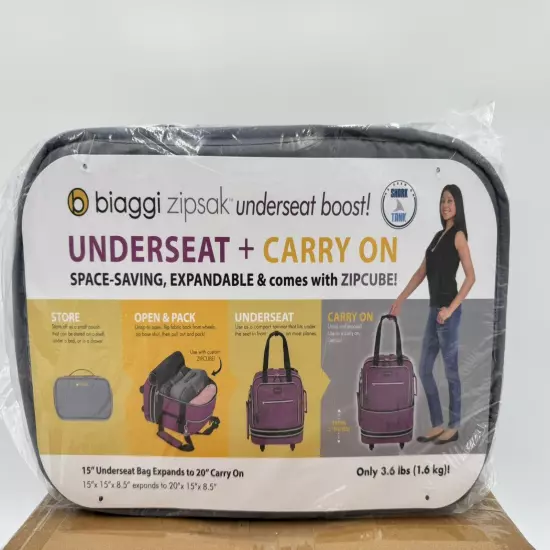 Zipsak Boost Foldable Underseat Carry on Expands to Full Size Black 15" - 20"