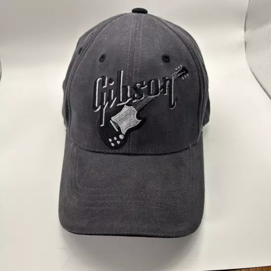 Vintage Mid-2000s Gibson Guitars SG Logo Flexfit Fitted Cap Hat One Size Gray