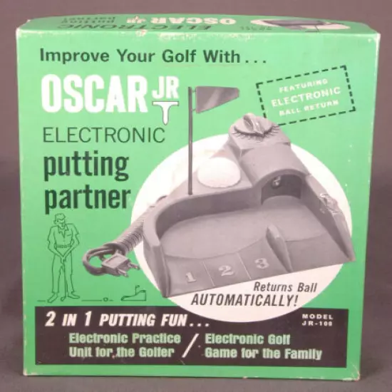 Vtg Oscar Jr Electronic Putting Partner-Ball Return-Golf Sumulator-Indoor Sport.