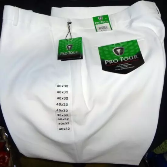 Golf Pants White Pro Tour Size 40 - New With Tags