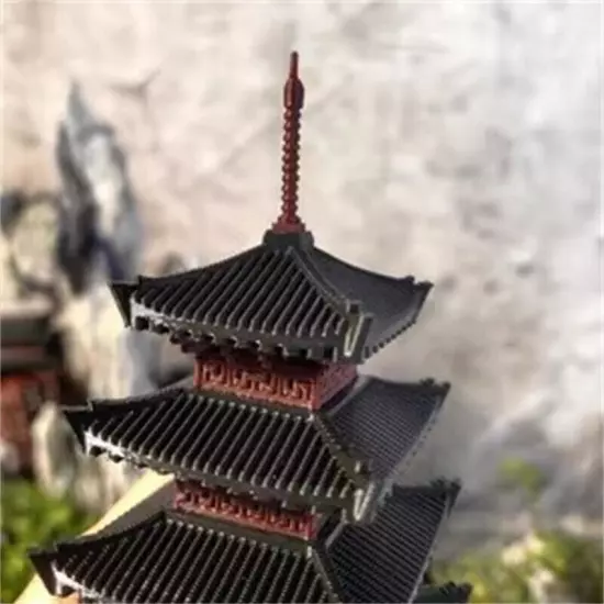 Chinese Ancient Tower Building Models Aquarium Pavilion Landscape Plastic Toys