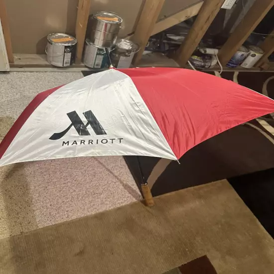 red and white umbrella Marriott