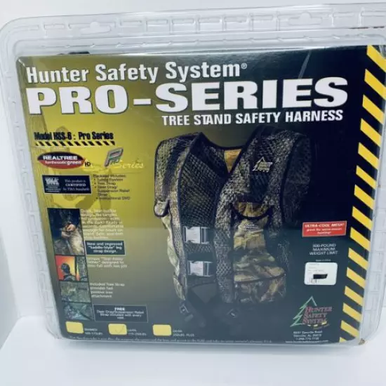 Hunter Safety Systems Pro Series Camo Hunting Bowhunter Tree Stand Harness, L/XL