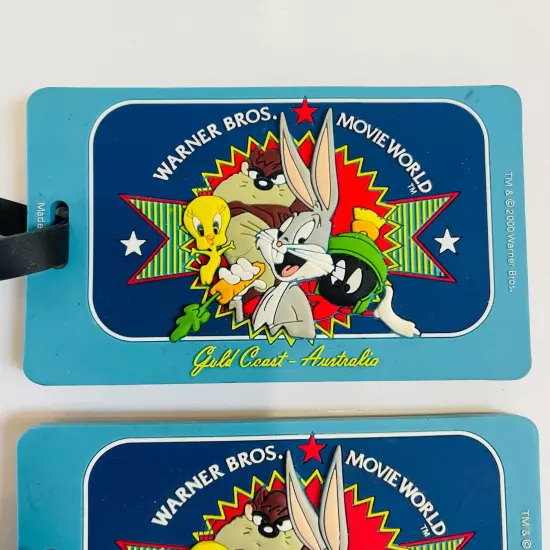 Vintage Warner Bros Looney Tunes Luggage Name Tags Bag Tags x2