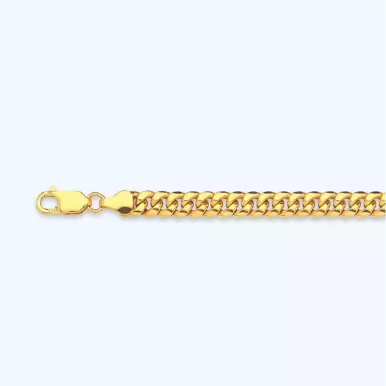 14k Yellow Gold 3mm -7.5mm Miami Cuban Chain Necklace Size 16"-30" Hollow