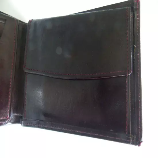 Men's Leather Bi-Fold Wallet - Black NEW