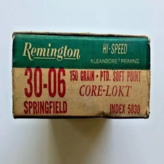 Vintage Remington Hi-Speed Kleanbore Core-Lokt 30-06 Springfield EMPTY BOX!