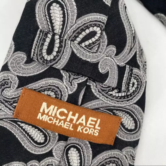 Black and silver paisley tie Michael by Michael Kors 100% silk tie