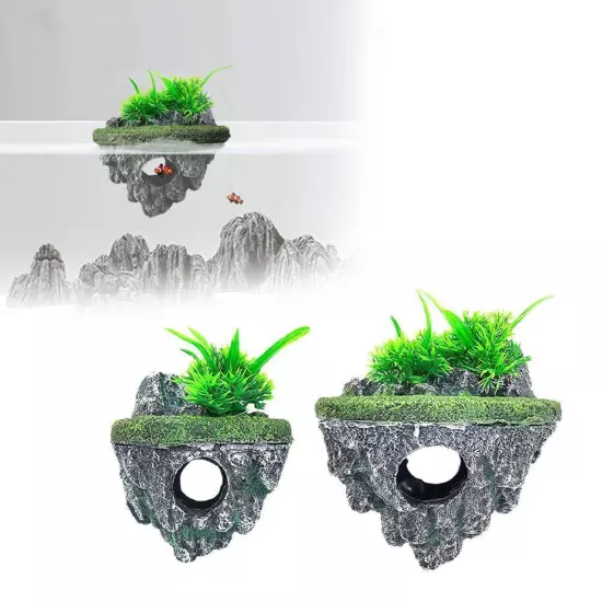 Aquarium Ornament Rockery Hiding Mountain Cave Home Decor Tank Fish R D3P0 Y1S0