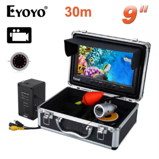 WF09 9 inch EYOYO 30m Underwater Video Fishing Camera IR Fish Finder DVR 8GB