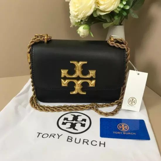 Tory Burch Eleanor Small Convertible Shoulder Bag Black Gold JP