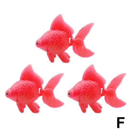 3Pcs Plastic Artificial Moving Fish Gold Fish Ornament Fishes Small Decor H2I6