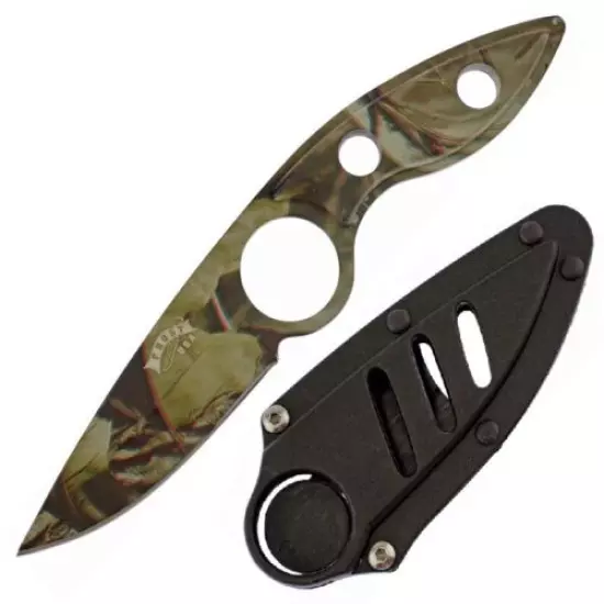 Frost Cutlery Talon Camo Fixed Knife 3" Stainless Steel Blade Aluminum Handle