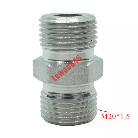 M20x1.5mm to M20x1.5mm Male 304 Stainless Steel Pipe Fitting Connector Adapter