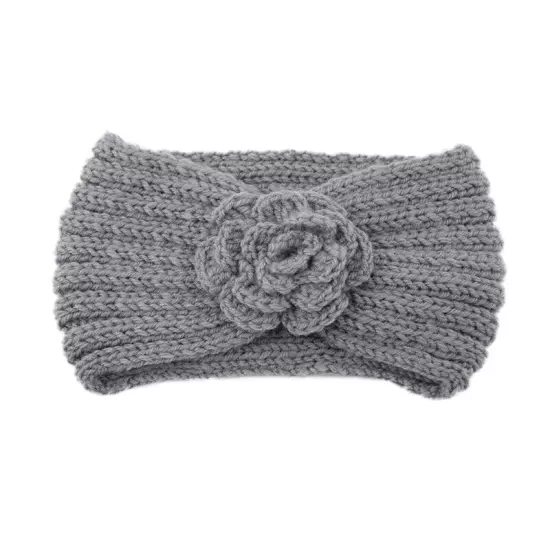 Women's Camellia Knitted Headband Stretch Hair band Head Wrap Soft Ear Warmers