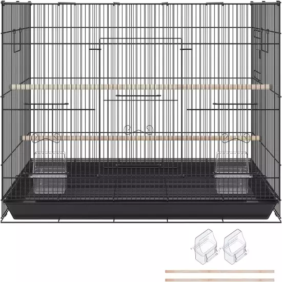 30" Flight Bird Cage Stackable Parakeet Slide-Out Tray Handle Small Parrots