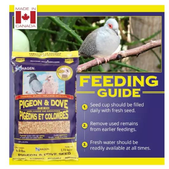 Hagen Pigeon & Dove Seed, Nutritionally Complete Bird Food, original version, 6