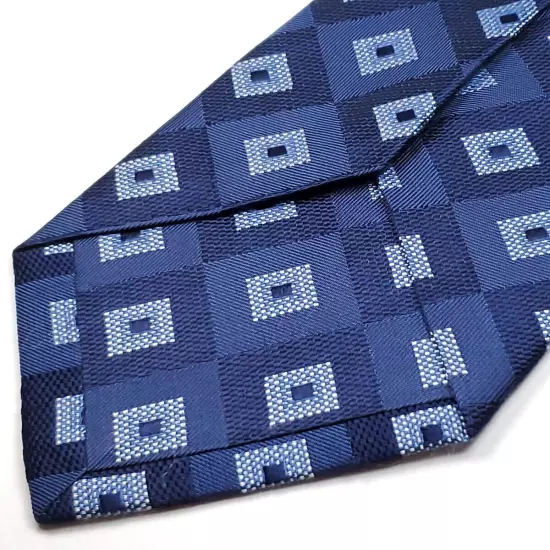 TASSO ELBA Handmade 100% Silk Tie Men's Navy Blue White Necktie NEW