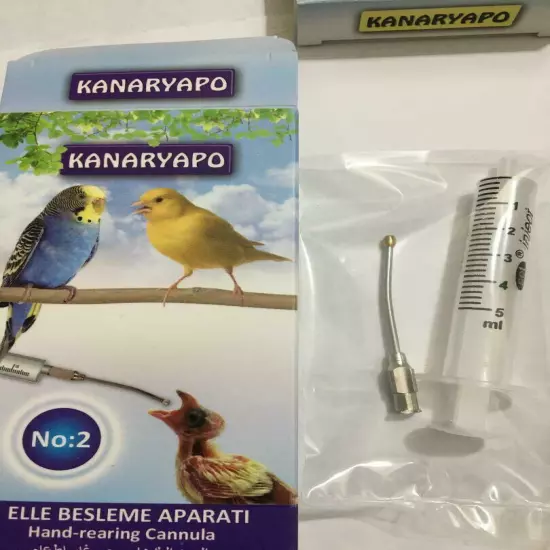 Birds Hand Rearing Feeding Gavage Crop Needle Syringe-Medication Cannula