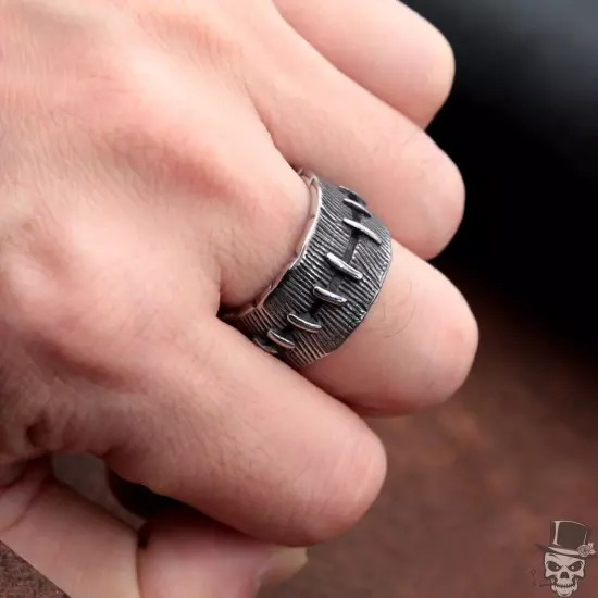 Sculpt Rings™ Industrial Stitch Ring - Rugged Stainless Steel Band