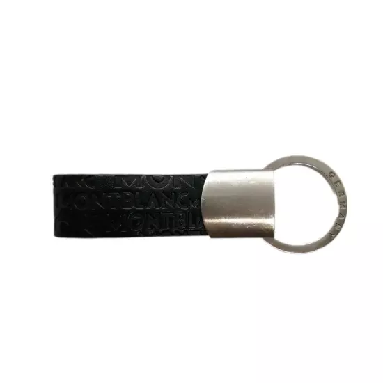 Montblanc Black Stamped Leather Keychain/Key Holder