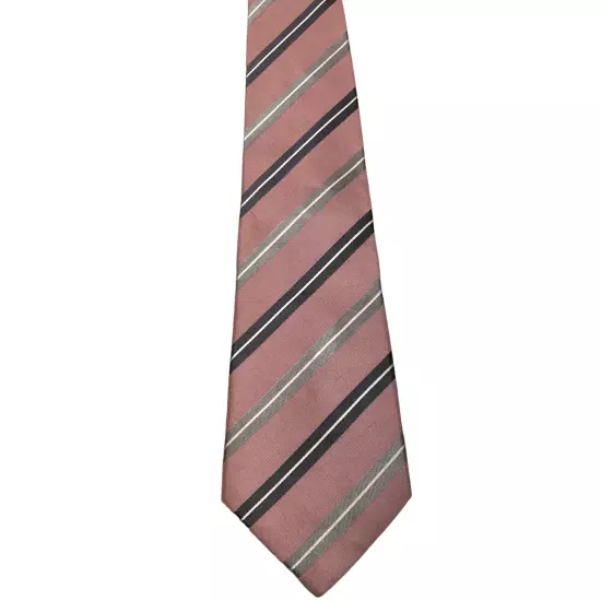 DONALD TRUMP President Signature Collection Silk Necktie STRIPED Pink/Gray GUC