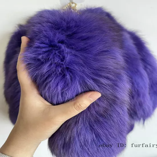 2/5/10 wholesale Dyed Color Real Blue Fox Tail Fur Keyring Pendant Cosplay Toy