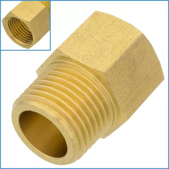 Brass 1/2" BSP Male To 1/2" NPT Female Adapter Pipe Fitting Connector Tapered