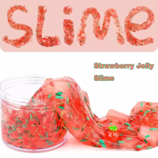 Slime Kit-2 Pack Jelly Cube Crunchy Slime, Non Sticky, Soft Sludge Toy Gifts