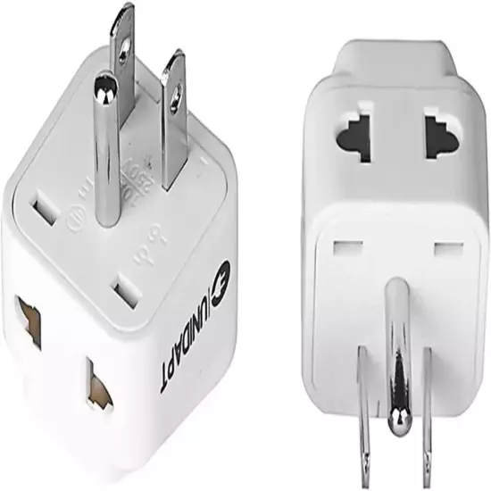 UK to US Travel Adapter, India to US Plug Adapter, Unidapt Adapters for USA, 2-P