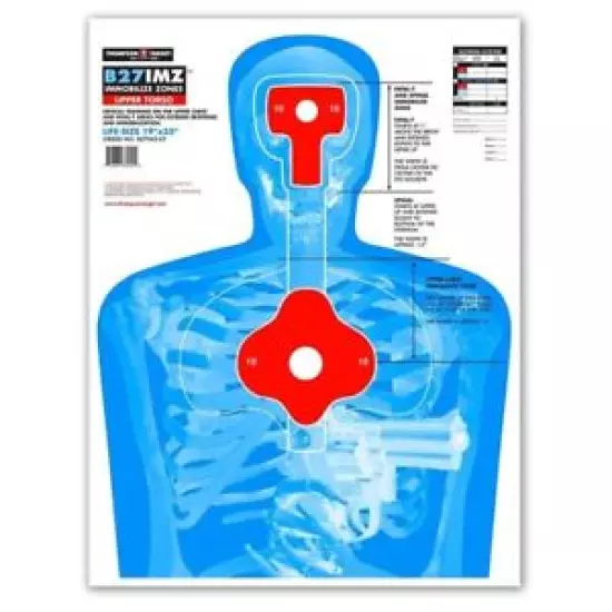 Thompson Target | B27-IMZ Upper Torso Life-Size Silhouette Targets - 19"x25"