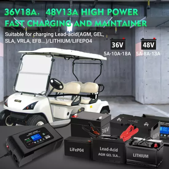 36V 18Amp Golf Cart Battery Charger For EZGO TXT Medalist "D" Style Plug EZ-GO