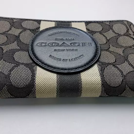 Coach Signature Dempsey Large Zip Around Phone Wallet Wristlet 