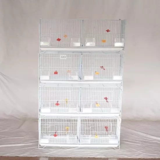 Lot of 4 Stackable Breeding Bird Cage for Canary Finch Small Birds (Black)