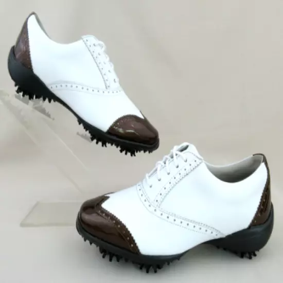 ^*NEW!*T FootJoy LoPro Collection Womens Golf Shoes White/Copper Leather 6.5M