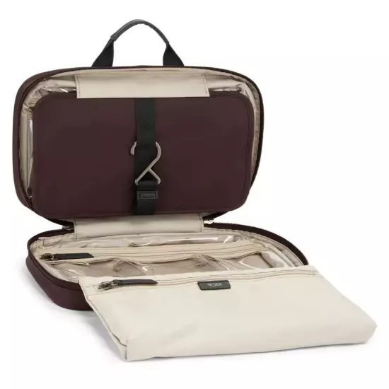 NEW TUMI Voyageur MADELINE Zippered Cosmetic Toiletry Bag - DARK PLUM