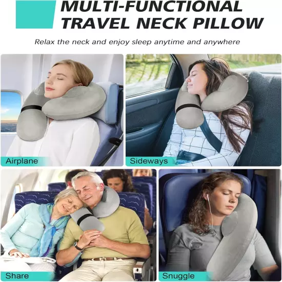 Neck Pillow for Travel, Inflatable Travel Neck Pillows for Airplanes,Travel Pill