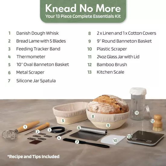 Complete Sourdough Starter Kit, Sourdough Bread Baking Supplies with Food Scale