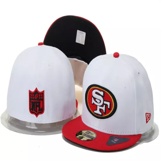 San Francisco 49ers Fitted Hat 2024 New Style Football Cap Mens Flat Brim Cap