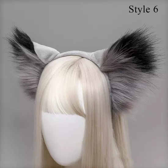 Simulation Animal Ears Plush Animal Wolf Ears Headband Fox Cat Ears