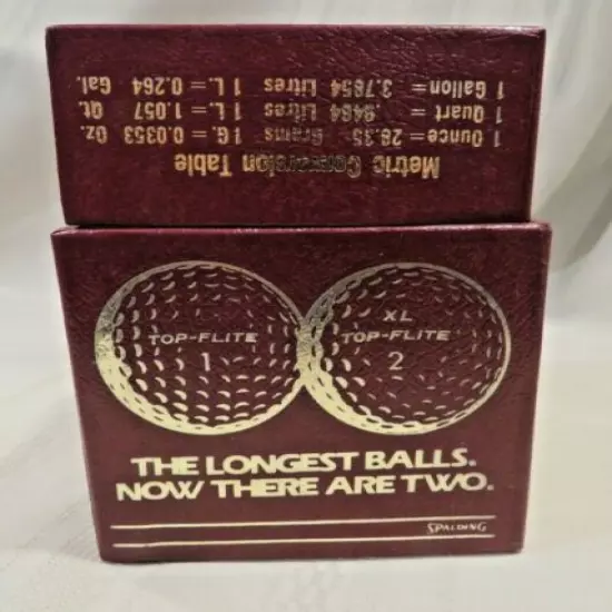 Dozen (12) Vintage 1980 Top Flite XL Golf Balls within a Desk Calendar