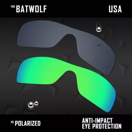 Anti Scratch Polarized Replacement Lenses for-Oakley Batwolf OO9101 Options